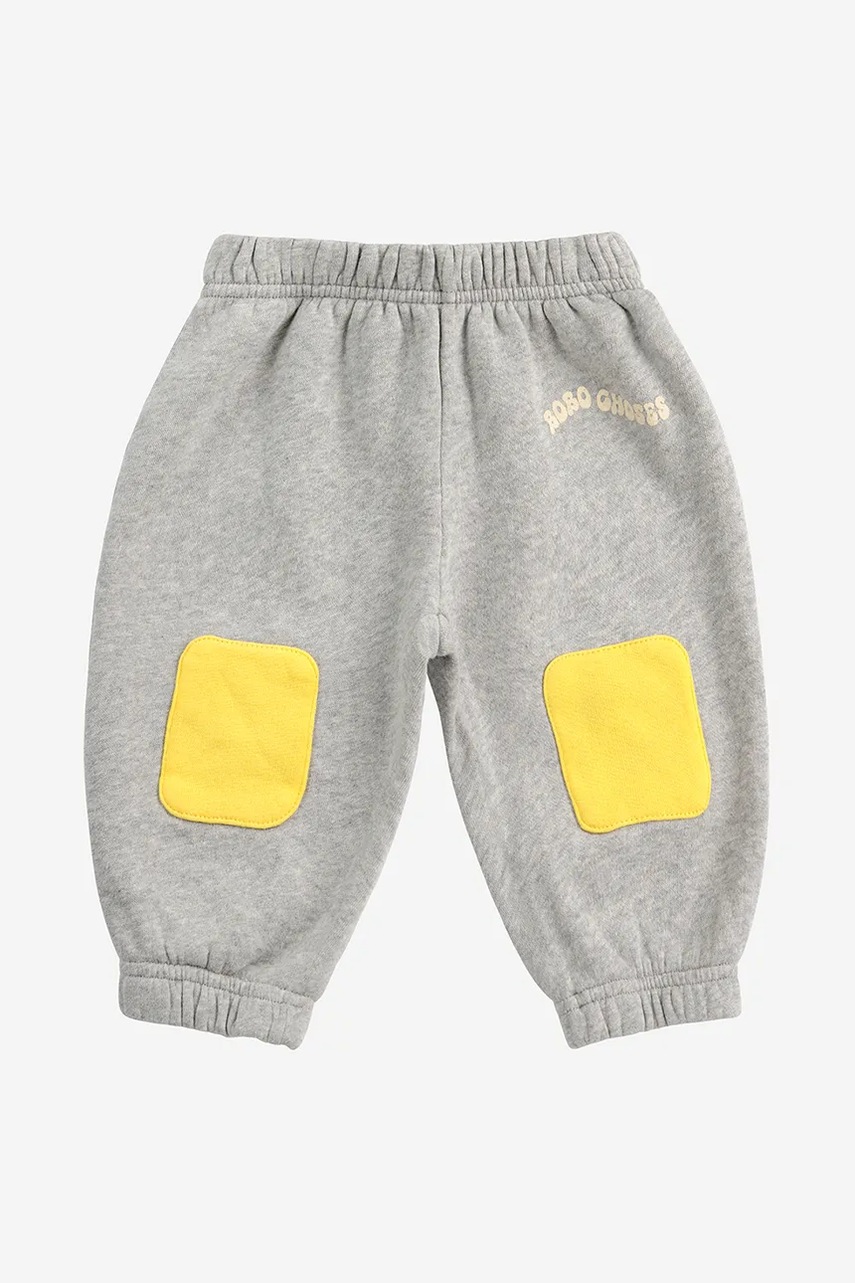 Хлопковые штаны для младенцев Bobo Choses цвет серый однотонные 125AB116
