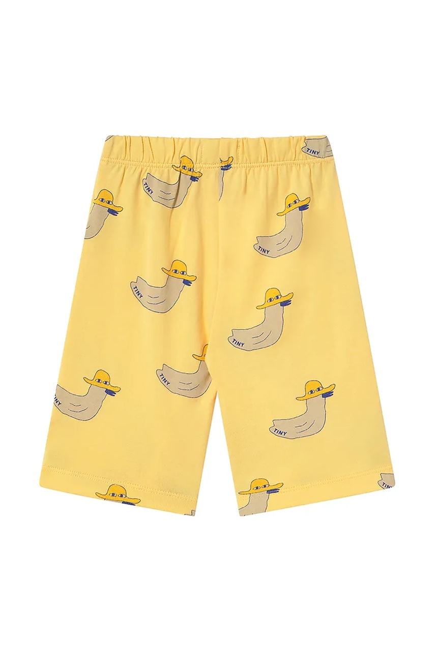 Дитячі бавовняні штанці Tinycottons DUCKS BABY PANT колір жовтий візерунок SS25-014