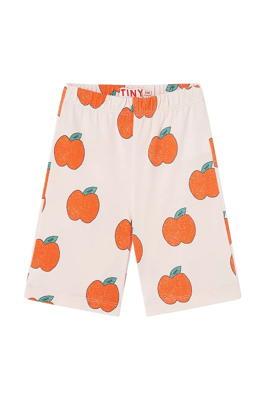 Дитячі бавовняні штанці Tinycottons APPLES BABY PANT колір жовтий з принтом SS25-039