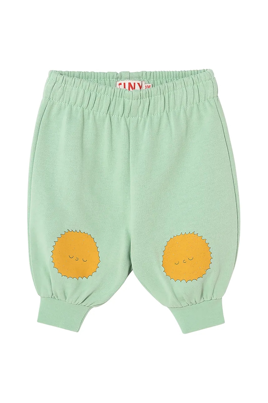 Хлопковые штаны для младенцев Tinycottons SUN TALES GRAPHIC BABY SWEATPANT цвет зелёный с принтом SS25-106 Хлопковые штаны для младенцев Tinycottons SUN TALES GRAPHIC BABY SWEATPANT цвет зелёный с принтом SS25-106