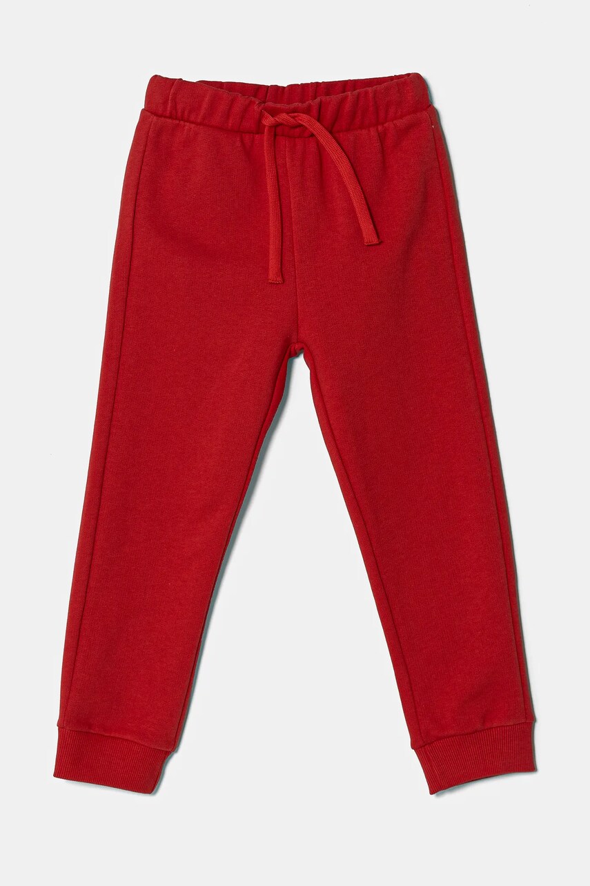 United Colors of Benetton pantaloni de trening pentru copii culoarea rosu, neted, 3J70GF010