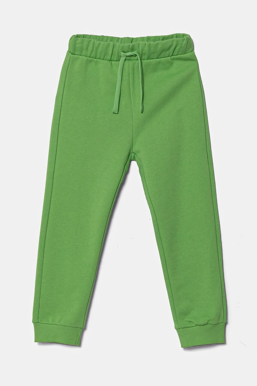 United Colors of Benetton pantaloni de trening pentru copii culoarea verde, neted, 3J70GF010