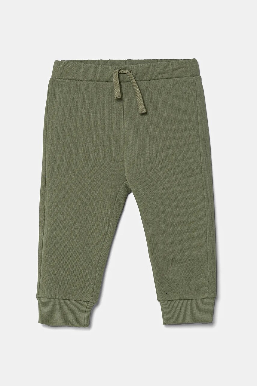 United Colors of Benetton pantaloni de trening pentru copii culoarea verde, neted, 3J70GF010