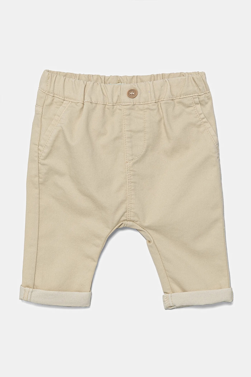 United Colors of Benetton pantaloni bebe culoarea bej, uni, 4U40AF018 United Colors of Benetton pantaloni bebe culoarea bej, uni, 4U40AF018