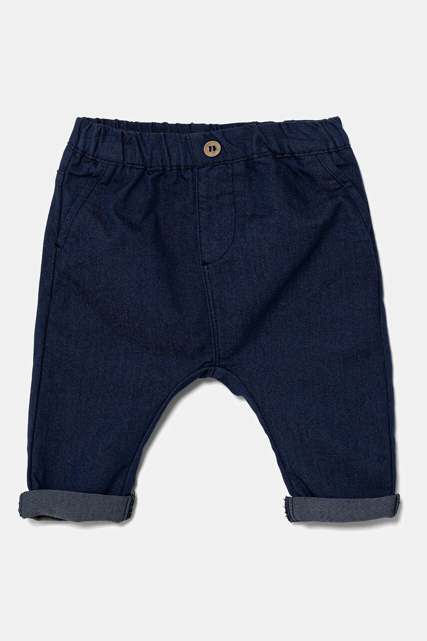 United Colors of Benetton pantaloni bebe culoarea bleumarin, uni, 4U40AF018