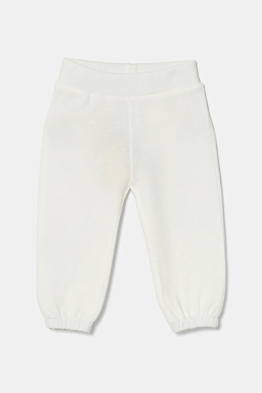Хлопковые штаны для младенцев United Colors of Benetton цвет бежевый однотонные 3J70AF029 Хлопковые штаны для младенцев United Colors of Benetton цвет бежевый однотонные 3J70AF029