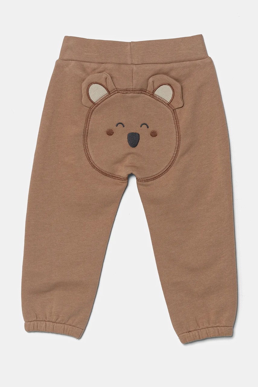 Хлопковые штаны для младенцев United Colors of Benetton цвет зелёный однотонные 3J70AF029 Хлопковые штаны для младенцев United Colors of Benetton цвет зелёный однотонные 3J70AF029