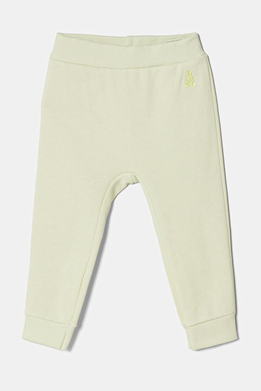 United Colors of Benetton pantaloni de trening pentru copii culoarea verde, uni, 3J70AF01R