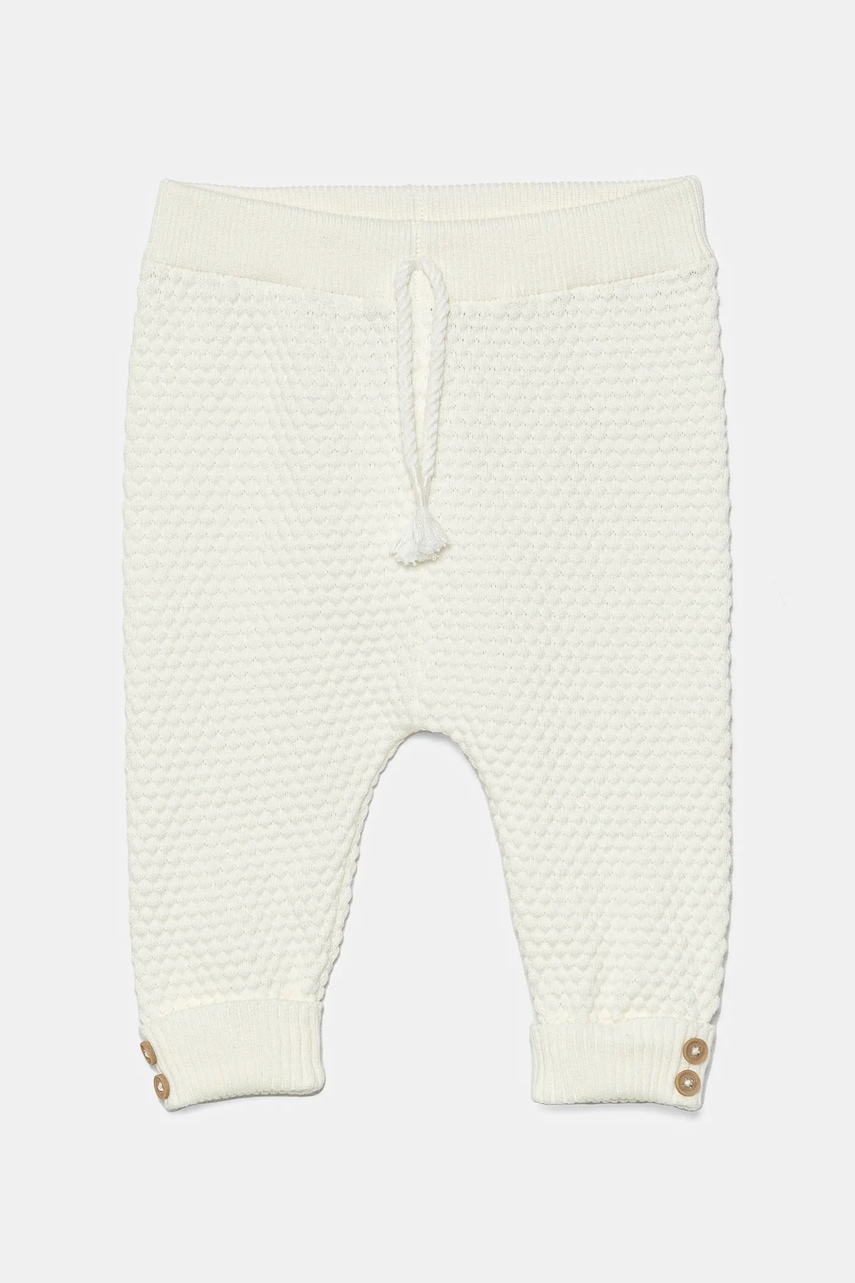 United Colors of Benetton pantaloni de trening pentru bebeluși culoarea alb, neted, 1294AF006 United Colors of Benetton pantaloni de trening pentru bebeluși culoarea alb, neted, 1294AF006