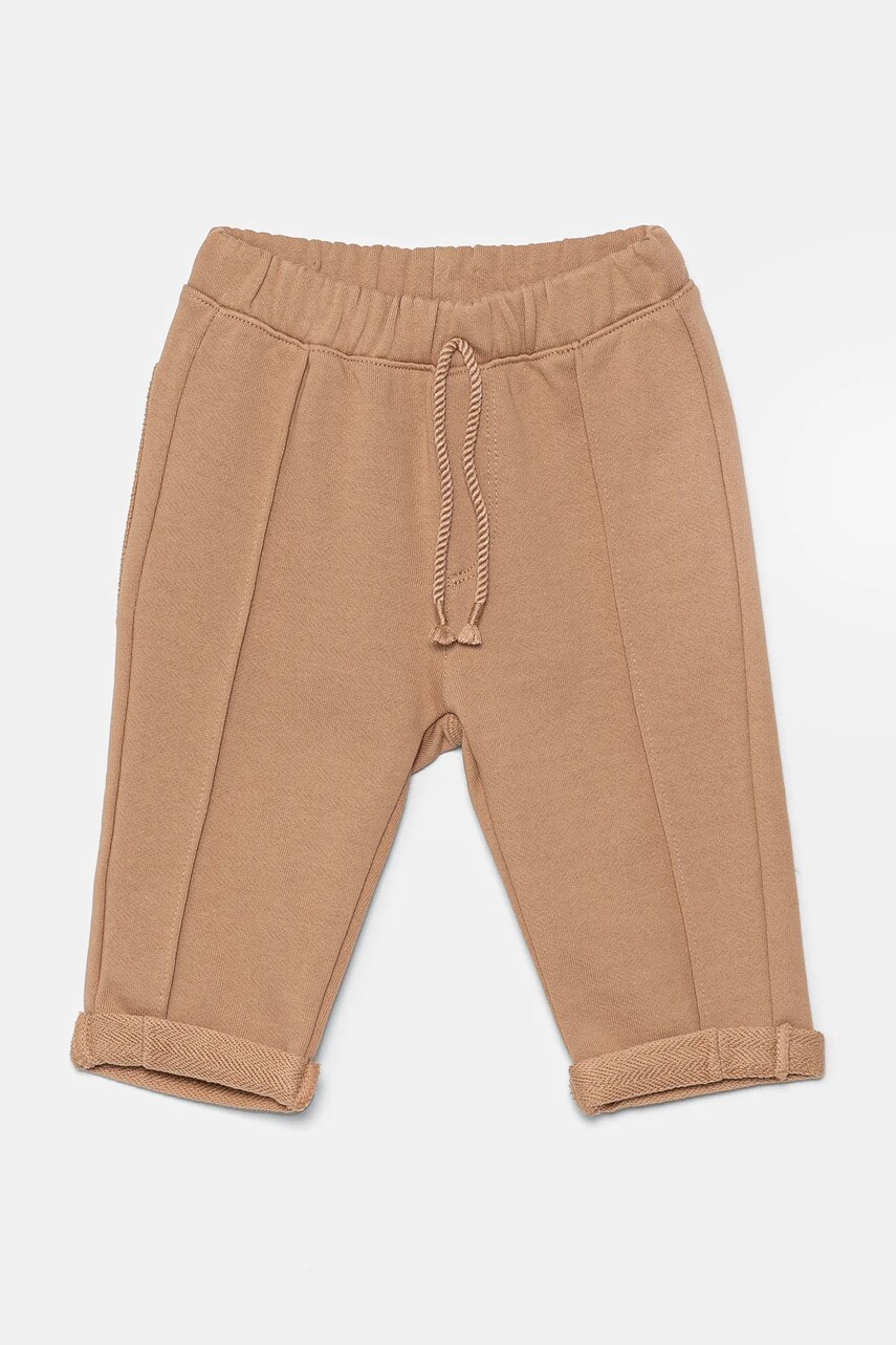 United Colors of Benetton pantaloni de trening pentru copii culoarea maro, neted, 3LAXAF024