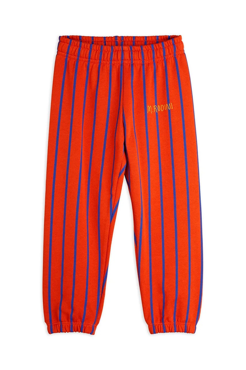 Детские хлопковые штаны Mini Rodini цвет красный с узором 2523013442