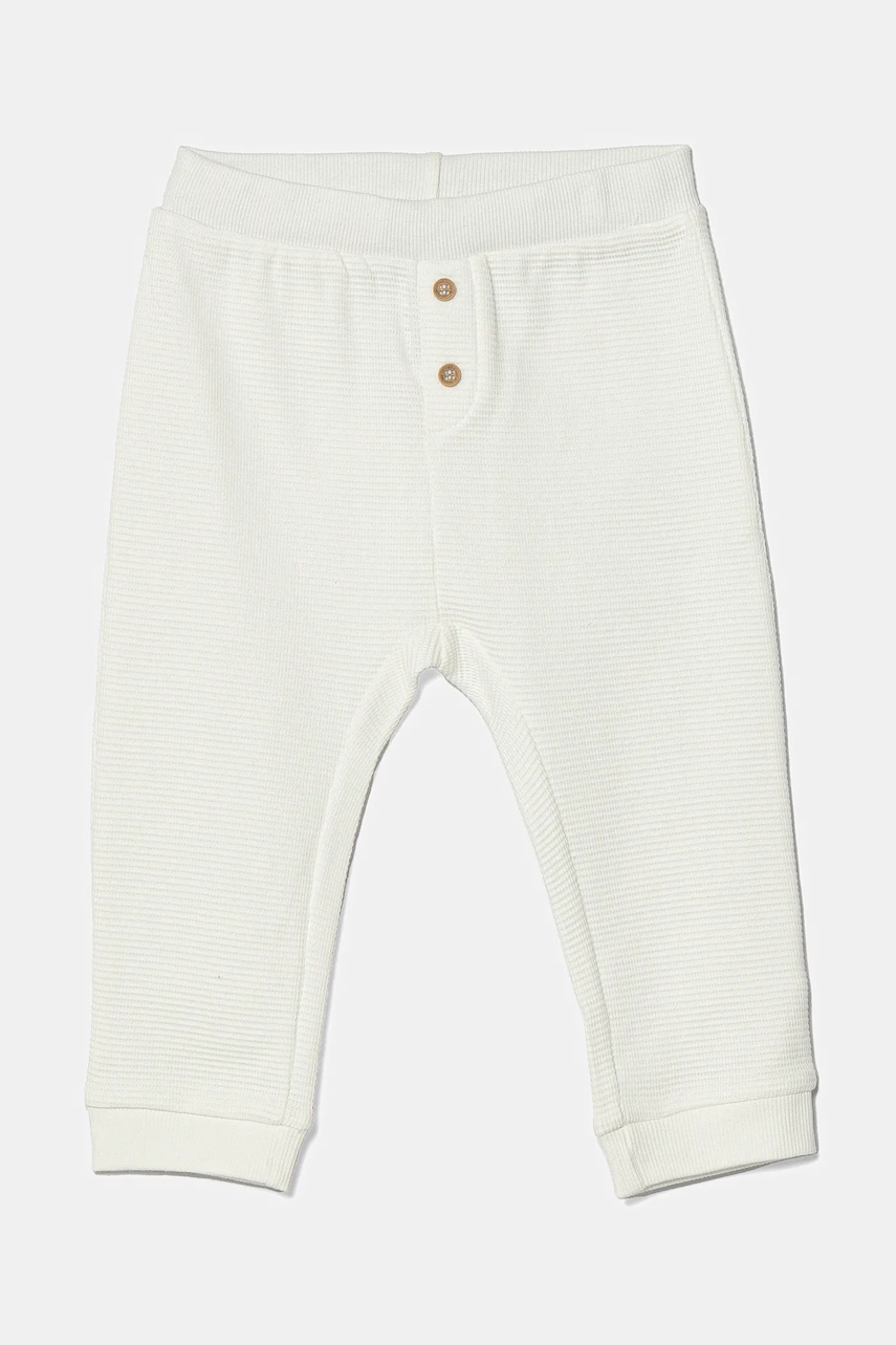 United Colors of Benetton pantaloni din bumbac pentru bebeluși culoarea alb, uni, 3X3MAF027 United Colors of Benetton pantaloni din bumbac pentru bebeluși culoarea alb, uni, 3X3MAF027