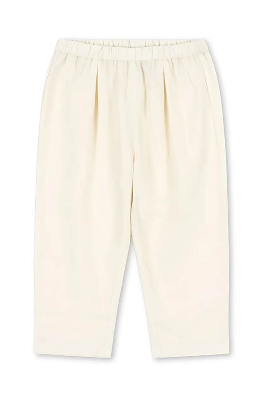 Konges Sløjd pantaloni de in pentru copii CELEBRATION FRANZEN PANTS culoarea bej, neted, KS103574 Konges Sløjd pantaloni de in pentru copii CELEBRATION FRANZEN PANTS culoarea bej, neted, KS103574