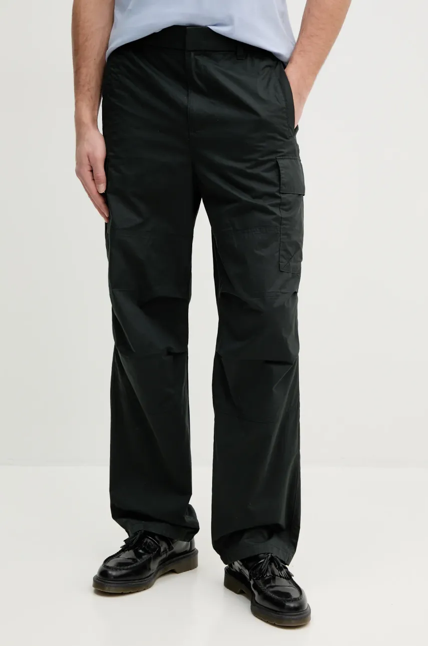 Armani Exchange pantaloni de bumbac barbati, culoarea verde, cu fason cargo, XM000200 AF11882