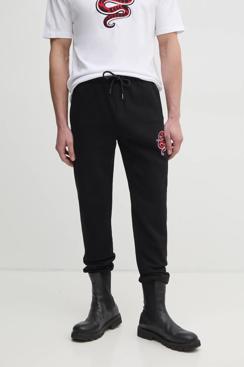 Karl Lagerfeld pantaloni de trening barbati, culoarea negru, cu imprimeu, 551900.705402 Karl Lagerfeld pantaloni de trening barbati, culoarea negru, cu imprimeu, 551900.705402
