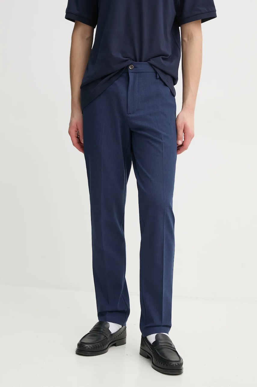 Les Deux pantaloni barbati, culoarea albastru marin, mulata, LDM501105 Les Deux pantaloni barbati, culoarea albastru marin, mulata, LDM501105