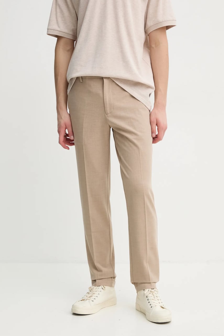 Les Deux pantaloni barbati, culoarea bej, mulata, LDM501105 Les Deux pantaloni barbati, culoarea bej, mulata, LDM501105