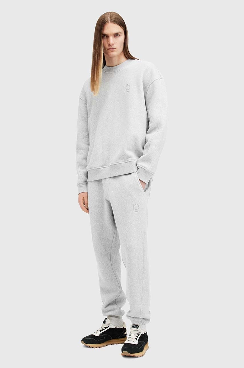 AllSaints pantaloni de trening din bumbac HAVEN culoarea gri, neted, M001TB AllSaints pantaloni de trening din bumbac HAVEN culoarea gri, neted, M001TB
