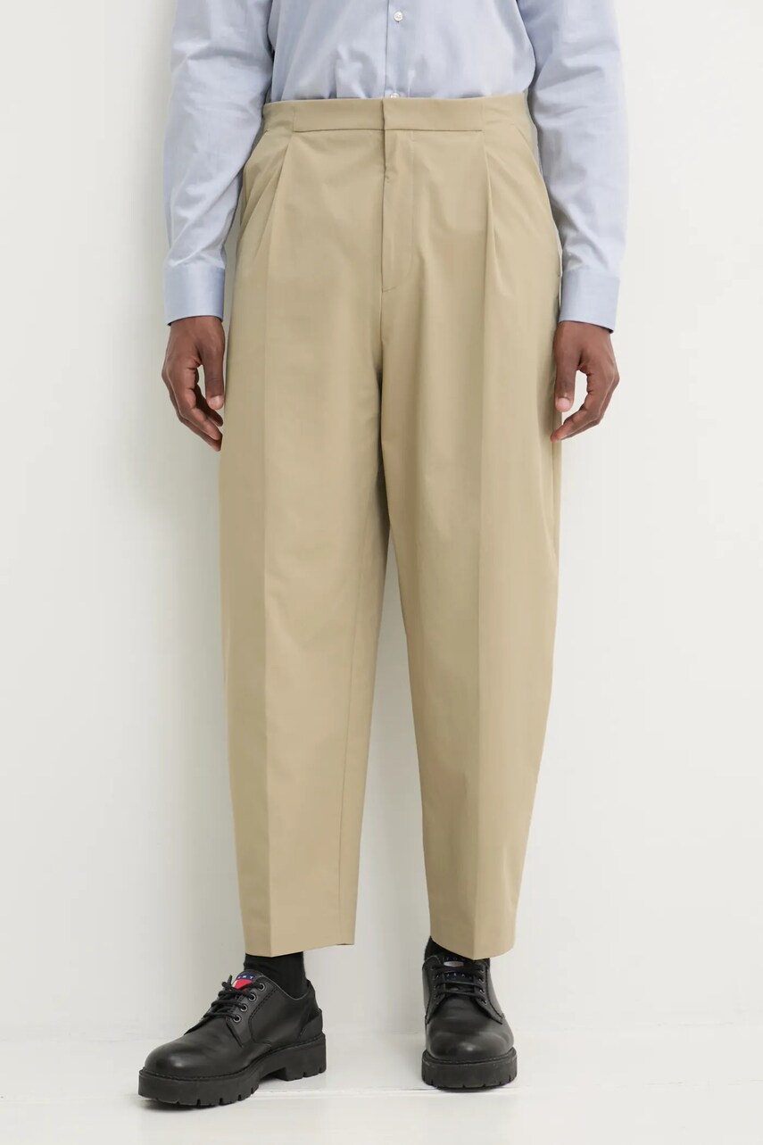HUGO pantaloni barbati, culoarea verde, drept, 50532940