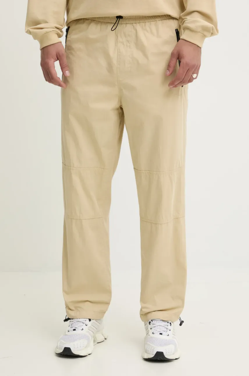 HUGO pantaloni de bumbac culoarea bej, drept, 50530916