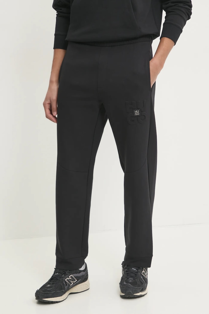 HUGO pantaloni de trening culoarea negru, neted, 50530193