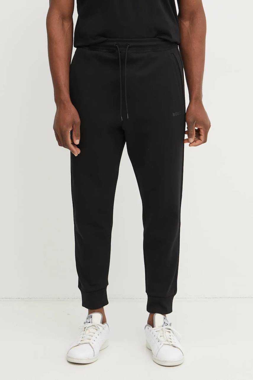 BOSS Green pantaloni de trening barbati, culoarea negru, neted, 50530030 BOSS Green pantaloni de trening barbati, culoarea negru, neted, 50530030