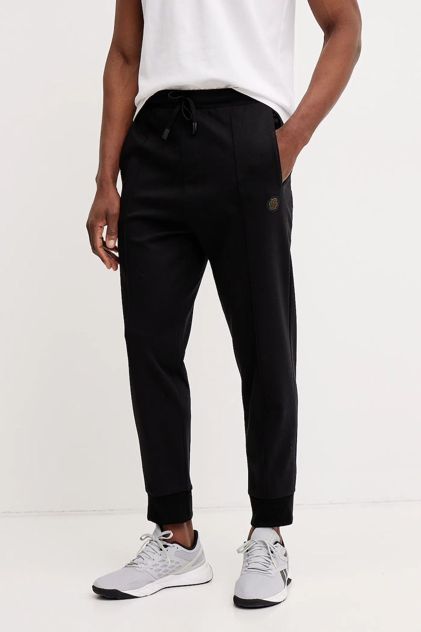 BOSS Green pantaloni de trening barbati, culoarea negru, neted, 50543434 BOSS Green pantaloni de trening barbati, culoarea negru, neted, 50543434