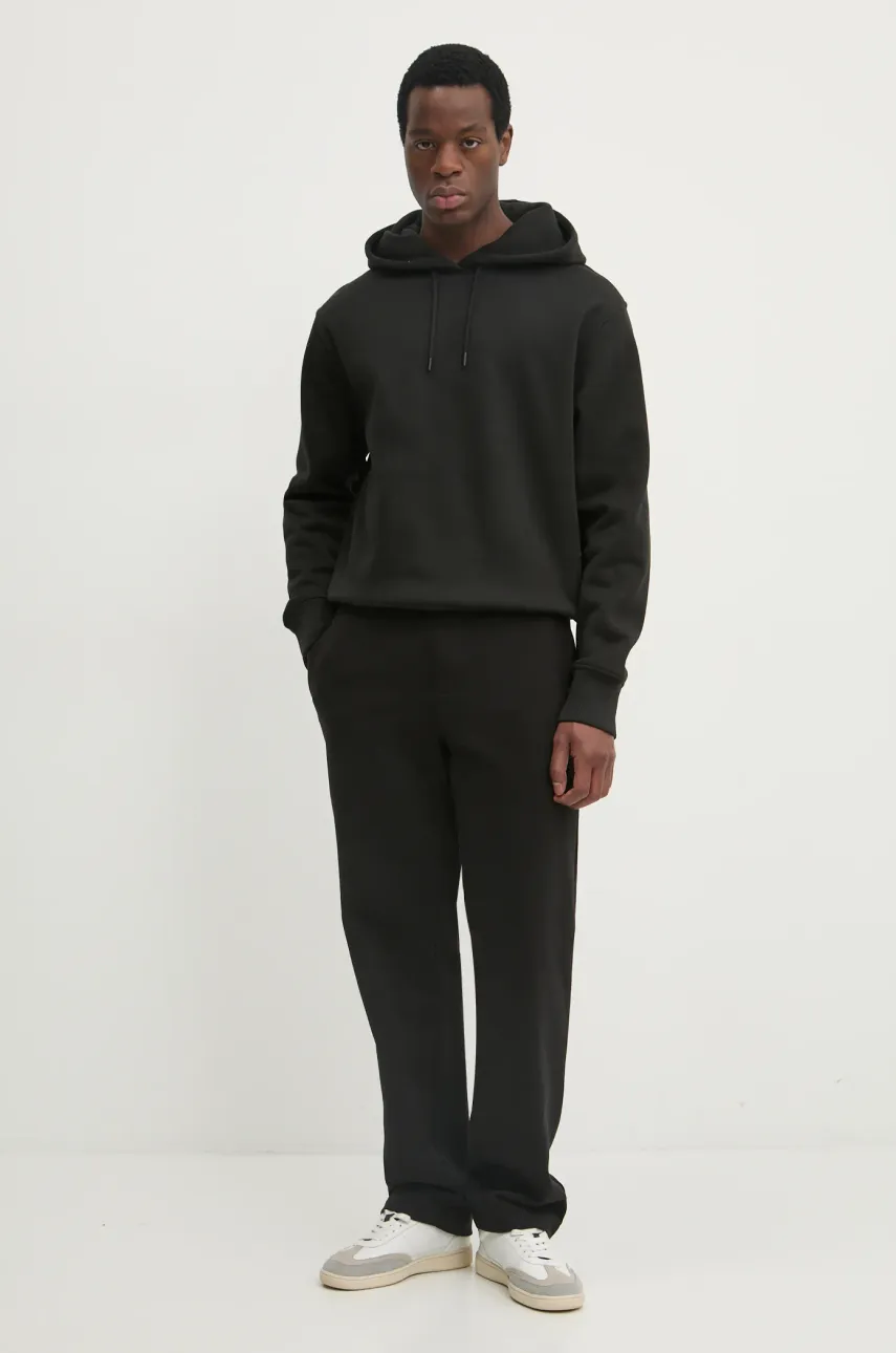 Хлопковые спортивные штаны Calvin Klein Jeans цвет чёрный однотонные J30J326749 Хлопковые спортивные штаны Calvin Klein Jeans цвет чёрный однотонные J30J326749