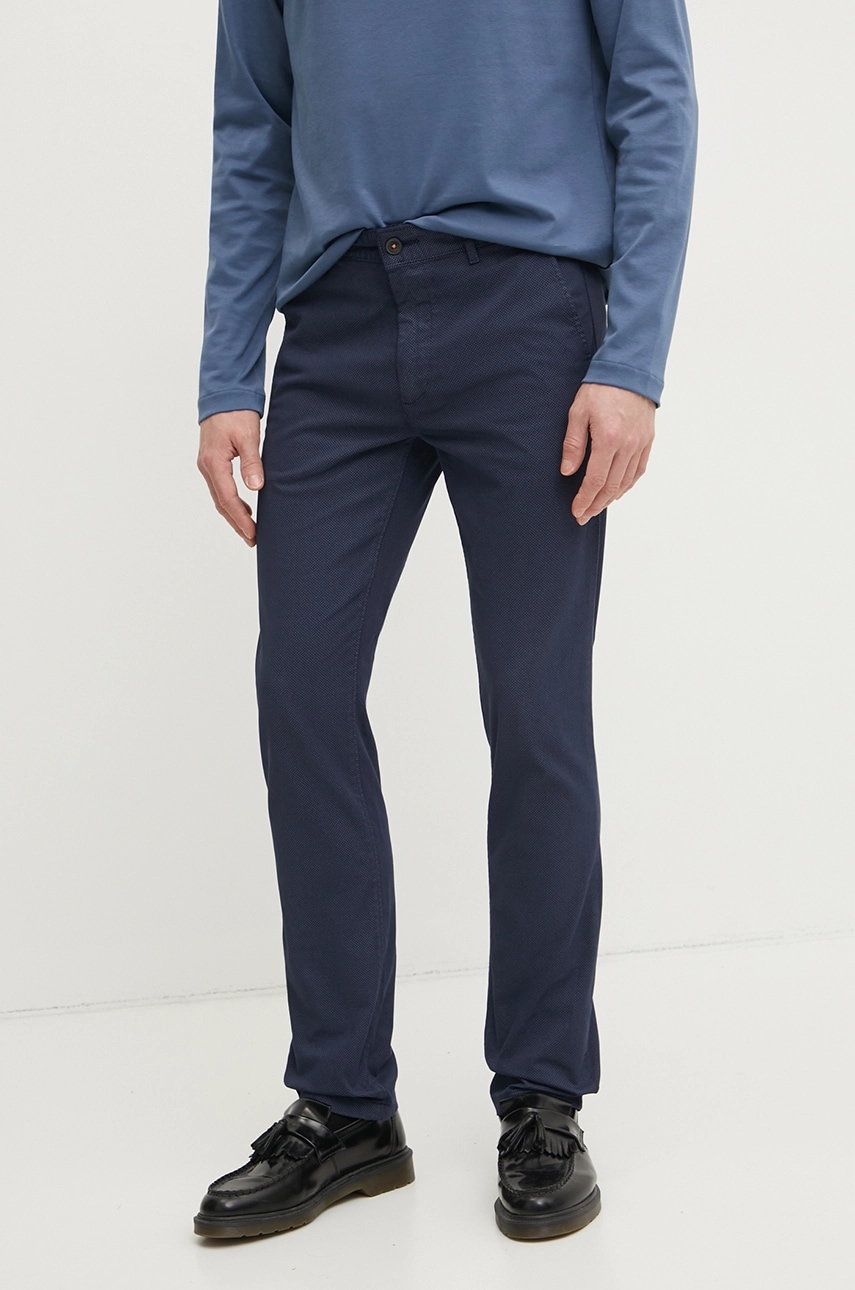 BOSS Orange pantaloni barbati, culoarea albastru marin, drept, 50531123 BOSS Orange pantaloni barbati, culoarea albastru marin, drept, 50531123