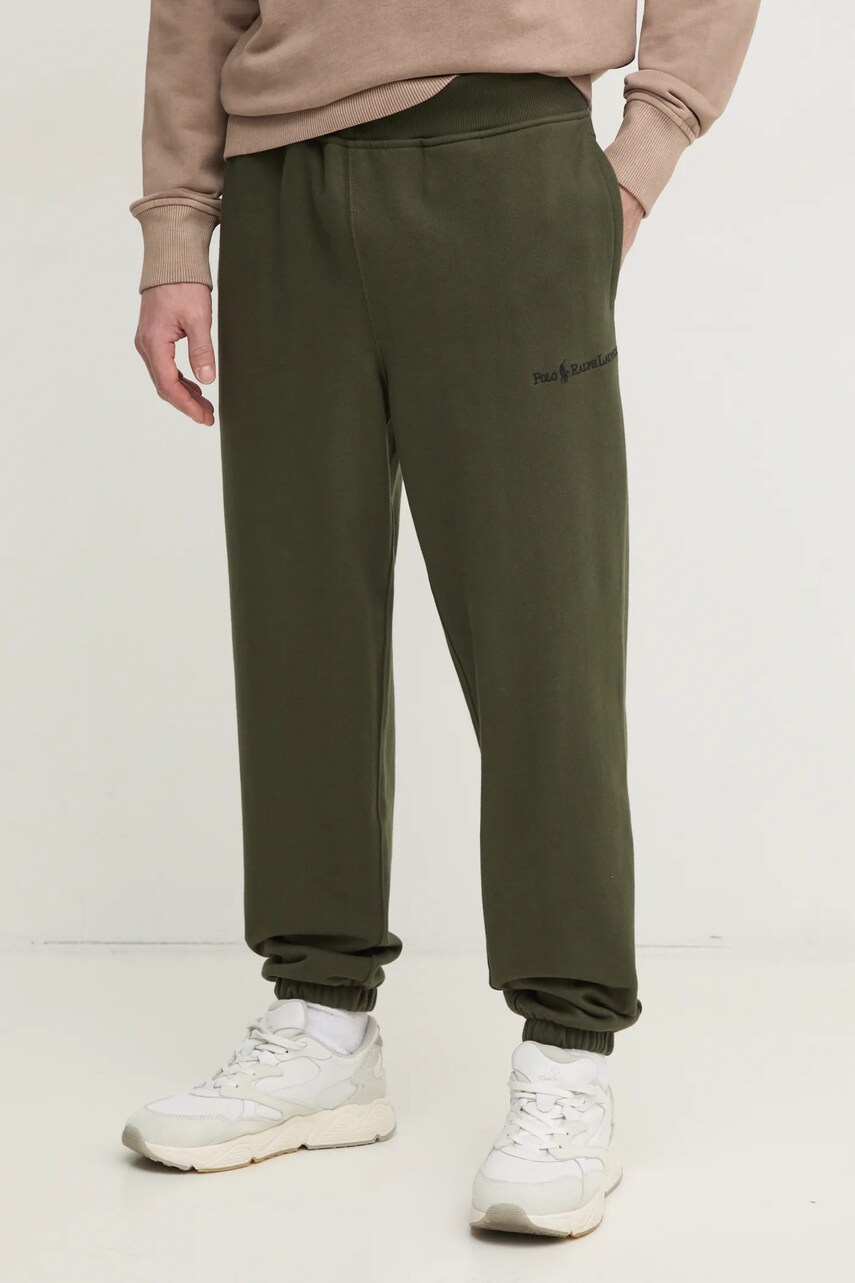Levně Tepláky Polo Ralph Lauren zelená barva, hladké, 710961136