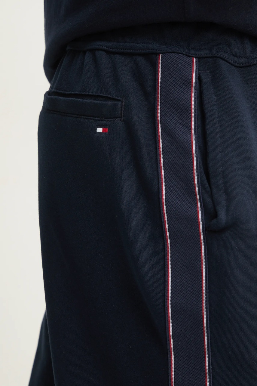 Бавовняні спортивні штани Tommy Hilfiger колір синій з аплікацією MW0MW37477 