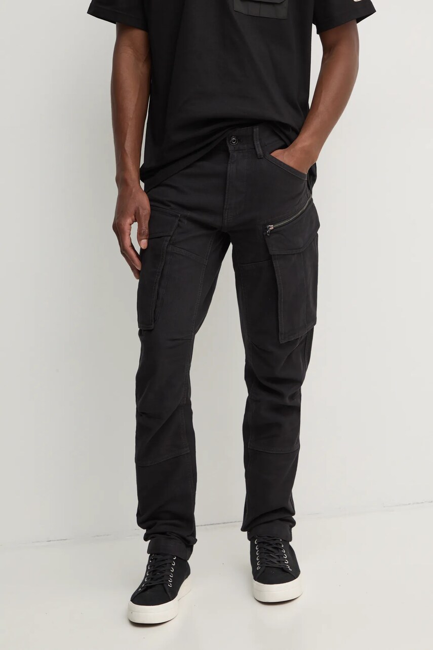 G-Star pantaloni de bumbac culoarea negru, cu fason cargo, D02190-D752