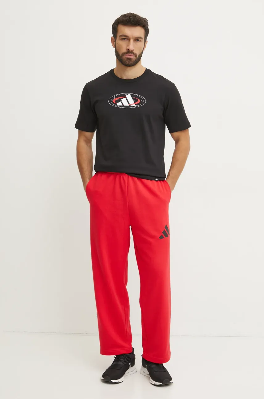 Спортивные штаны adidas Essentials цвет красный однотонные JF3601 Спортивные штаны adidas Essentials цвет красный однотонные JF3601