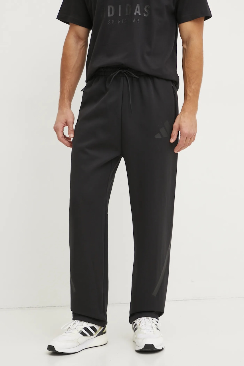 adidas pantaloni de trening Z.N.E. culoarea negru, cu imprimeu, JC5478 adidas pantaloni de trening Z.N.E. culoarea negru, cu imprimeu, JC5478