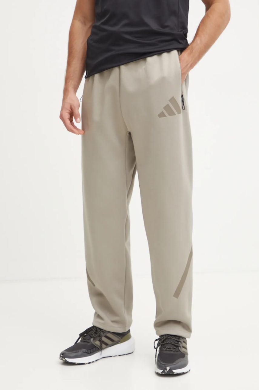 adidas pantaloni de trening Z.N.E. culoarea gri, cu imprimeu, JC6716