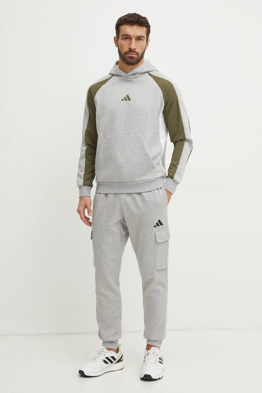 Спортивные штаны adidas Feelcozy цвет серый меланж JE3823 Спортивные штаны adidas Feelcozy цвет серый меланж JE3823