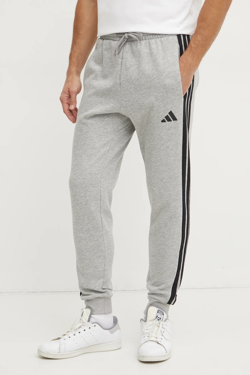 adidas pantaloni de trening Essentials culoarea gri, modelator, JE6318 adidas pantaloni de trening Essentials culoarea gri, modelator, JE6318
