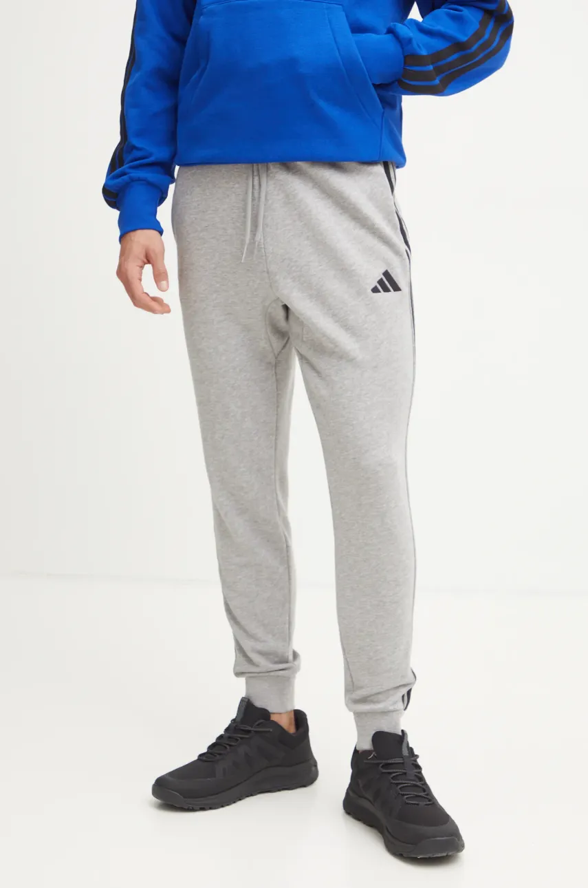 adidas pantaloni de trening Essentials culoarea gri, melanj, JE6346