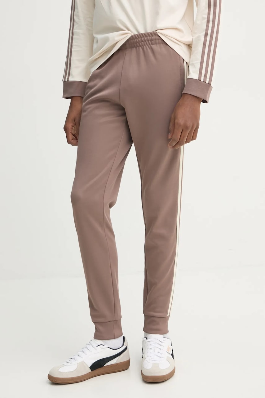 adidas Originals pantaloni de trening SST TP culoarea bej, cu imprimeu, JP2518 adidas Originals pantaloni de trening SST TP culoarea bej, cu imprimeu, JP2518
