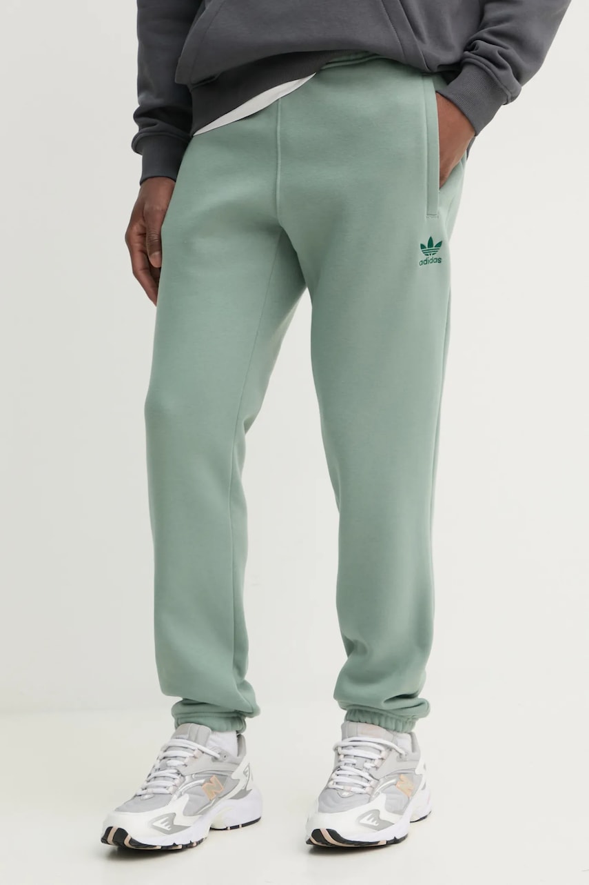 adidas Originals pantaloni de trening Essential culoarea verde, uni, JD2421 adidas Originals pantaloni de trening Essential culoarea verde, uni, JD2421