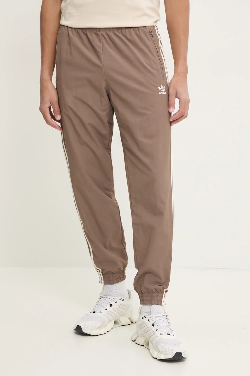 adidas Originals pantaloni de trening Firebird culoarea bej, cu imprimeu, JP1024 adidas Originals pantaloni de trening Firebird culoarea bej, cu imprimeu, JP1024