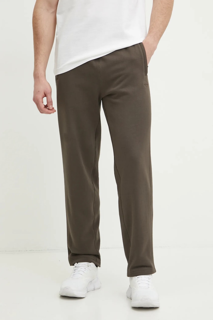 adidas Originals pantaloni de trening din bumbac Essential culoarea verde, neted, JD3318 adidas Originals pantaloni de trening din bumbac Essential culoarea verde, neted, JD3318