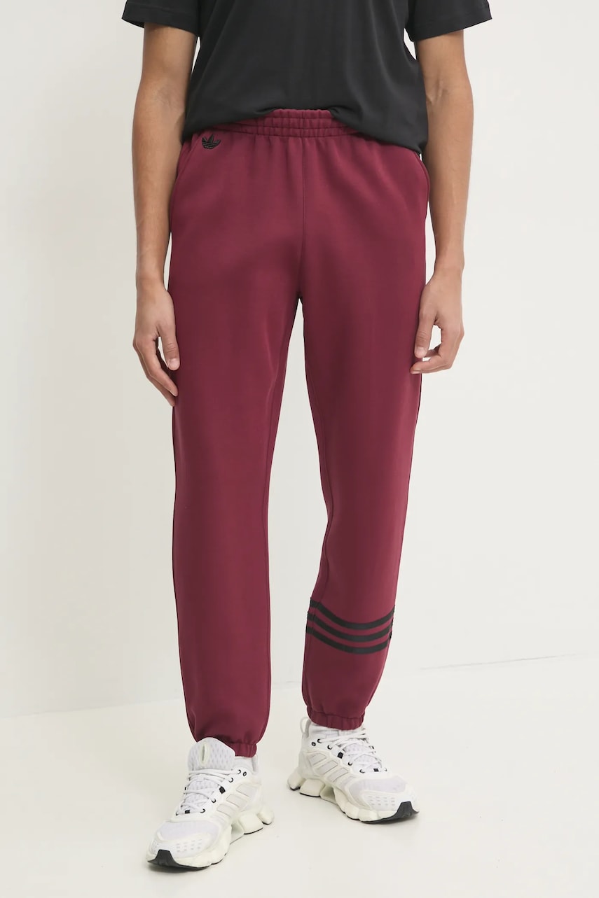 adidas Originals pantaloni de trening NC PANTS culoarea bordo, neted, JC9902 adidas Originals pantaloni de trening NC PANTS culoarea bordo, neted, JC9902