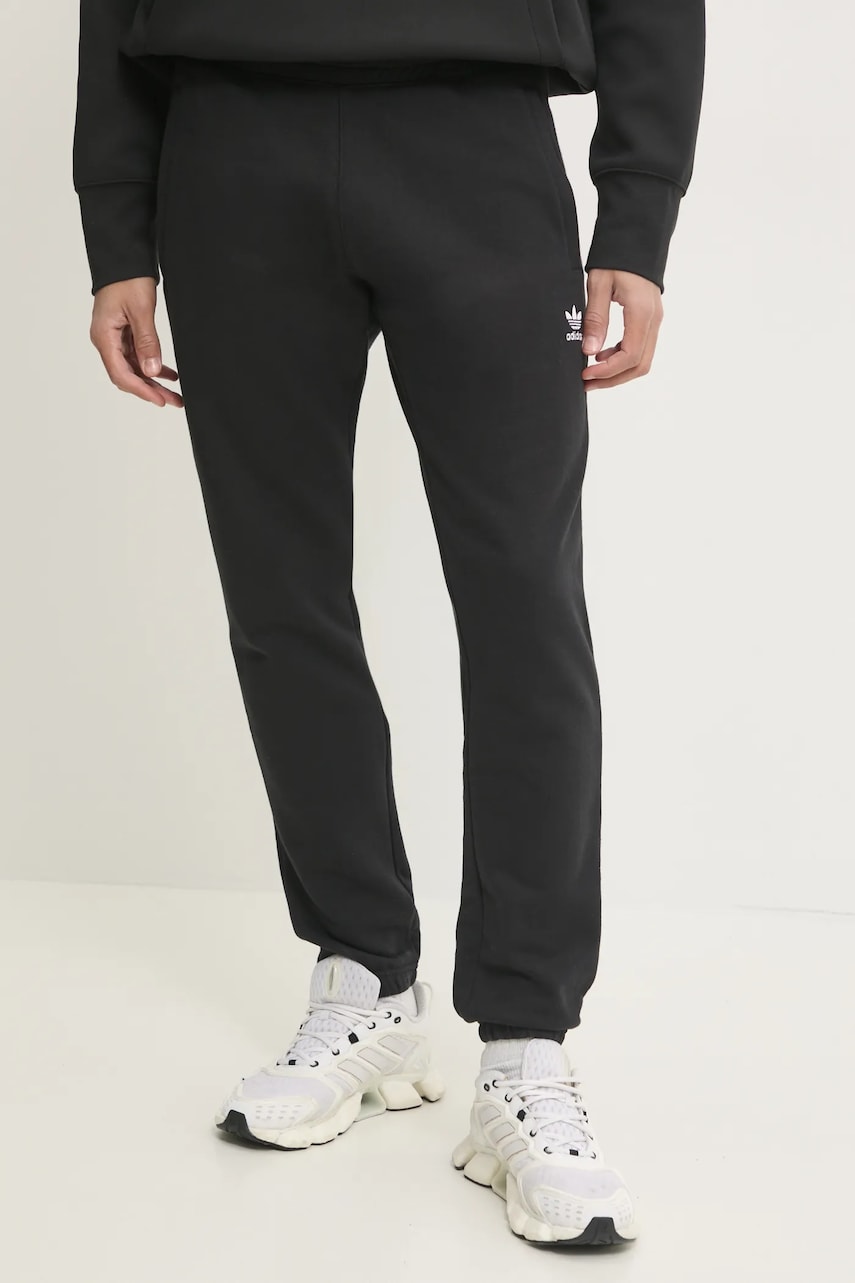 adidas Originals pantaloni de trening din bumbac Essential culoarea negru, neted, JD2422 adidas Originals pantaloni de trening din bumbac Essential culoarea negru, neted, JD2422