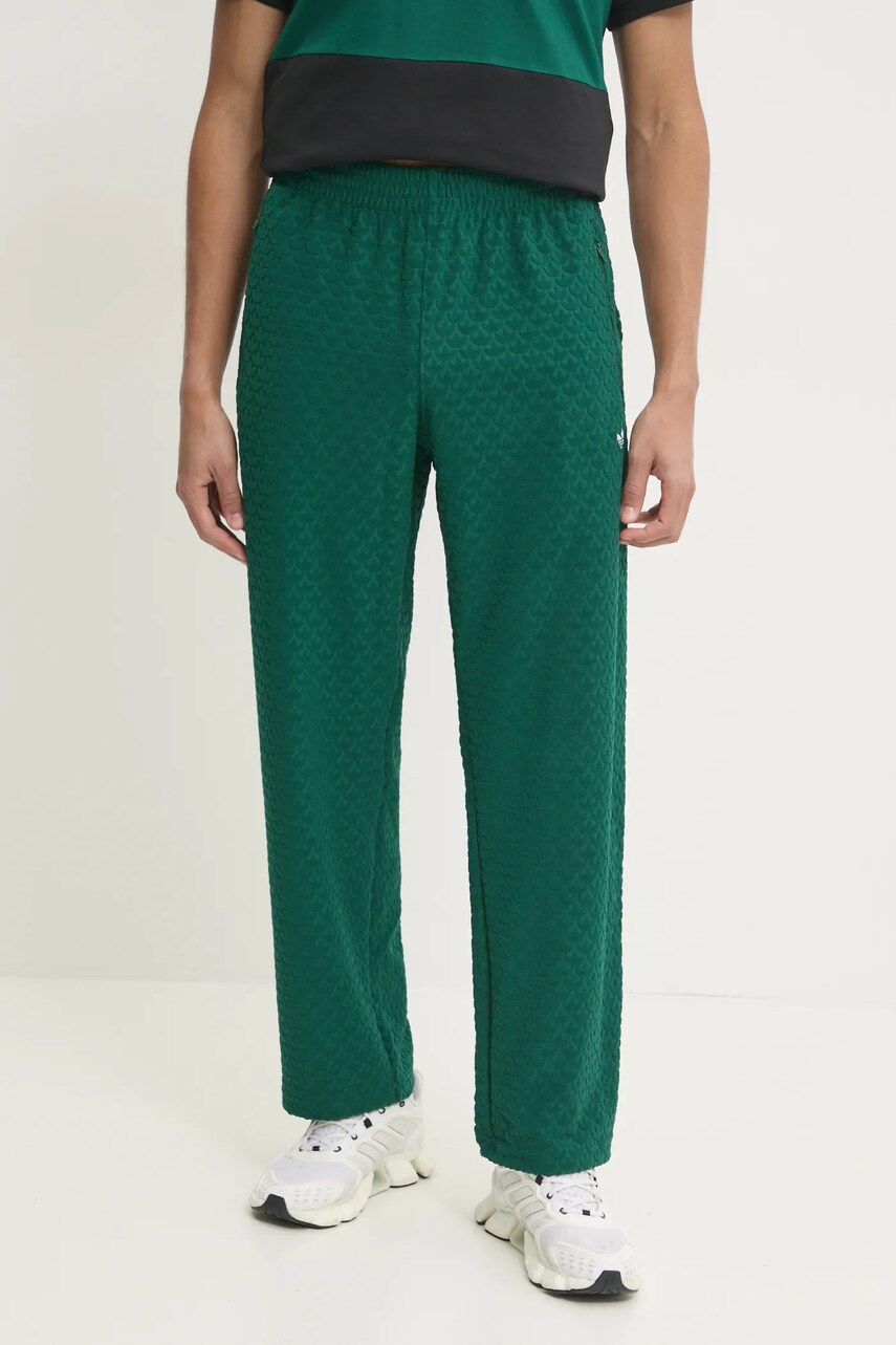 adidas Originals pantaloni de trening Q12 MONOGRAM TR culoarea verde, neted, JD0699