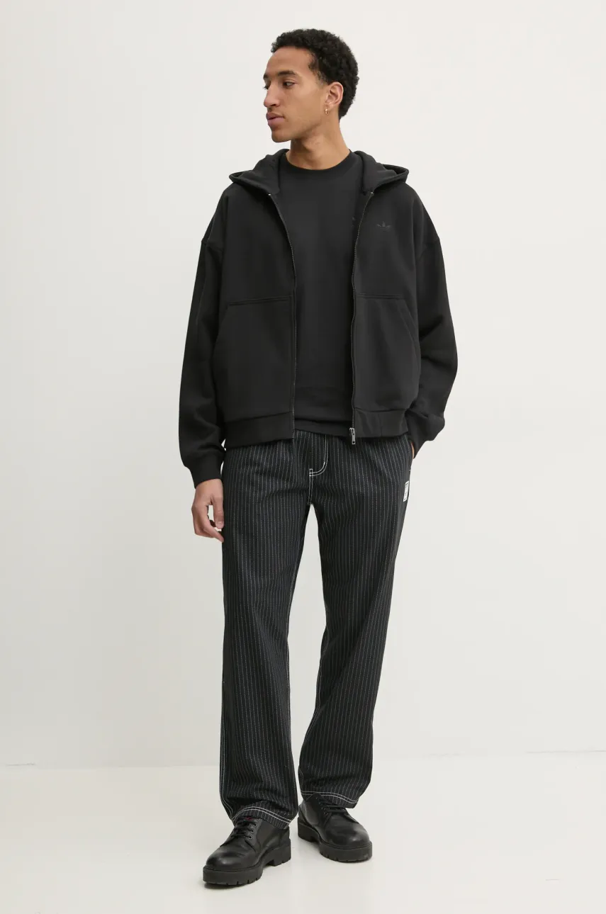 Хлопковые брюки adidas Originals Wabash цвет чёрный прямые JP4489 Хлопковые брюки adidas Originals Wabash цвет чёрный прямые JP4489