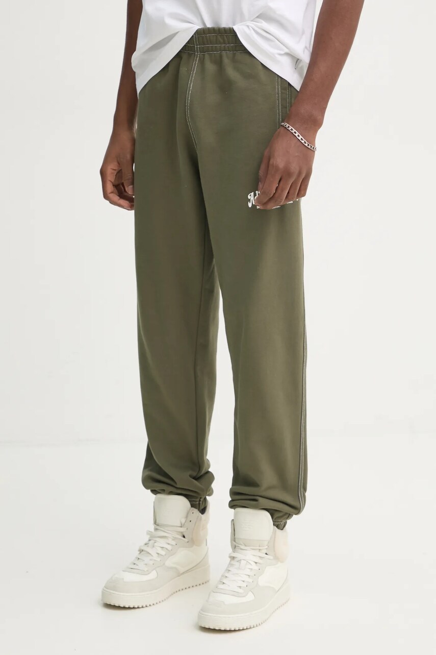 adidas Originals pantaloni de trening din bumbac Wabash culoarea verde, cu imprimeu, JP4486 adidas Originals pantaloni de trening din bumbac Wabash culoarea verde, cu imprimeu, JP4486