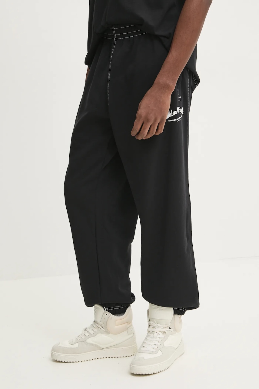 adidas Originals pantaloni de trening din bumbac Wabash culoarea negru, cu imprimeu, JP4487 adidas Originals pantaloni de trening din bumbac Wabash culoarea negru, cu imprimeu, JP4487