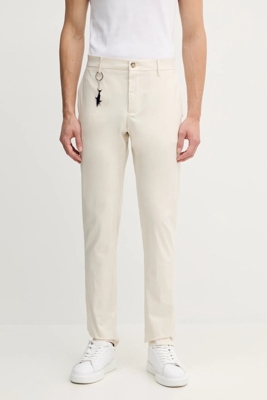 Paul&Shark pantaloni barbati, culoarea bej, drept, 25414016