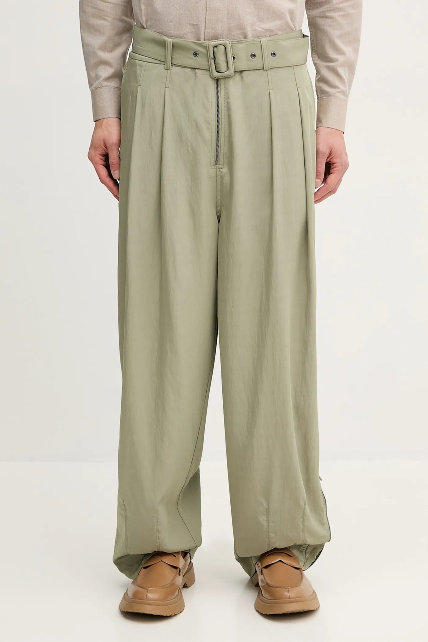 Emporio Armani pantaloni bărbați, culoarea verde, drept, EM002571 AF13710